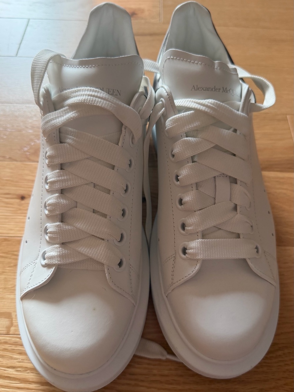 Alexander McQueen White Oversized Leather Sneakers